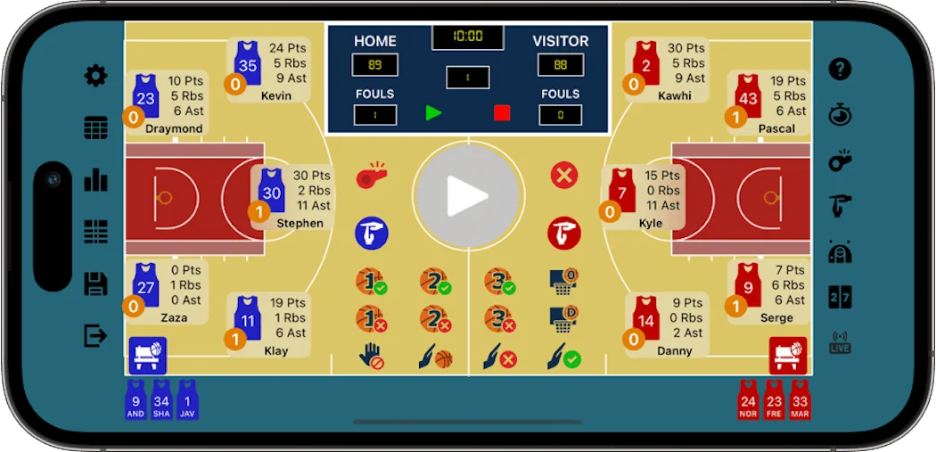 Basketball Stats Assistant Screenshot